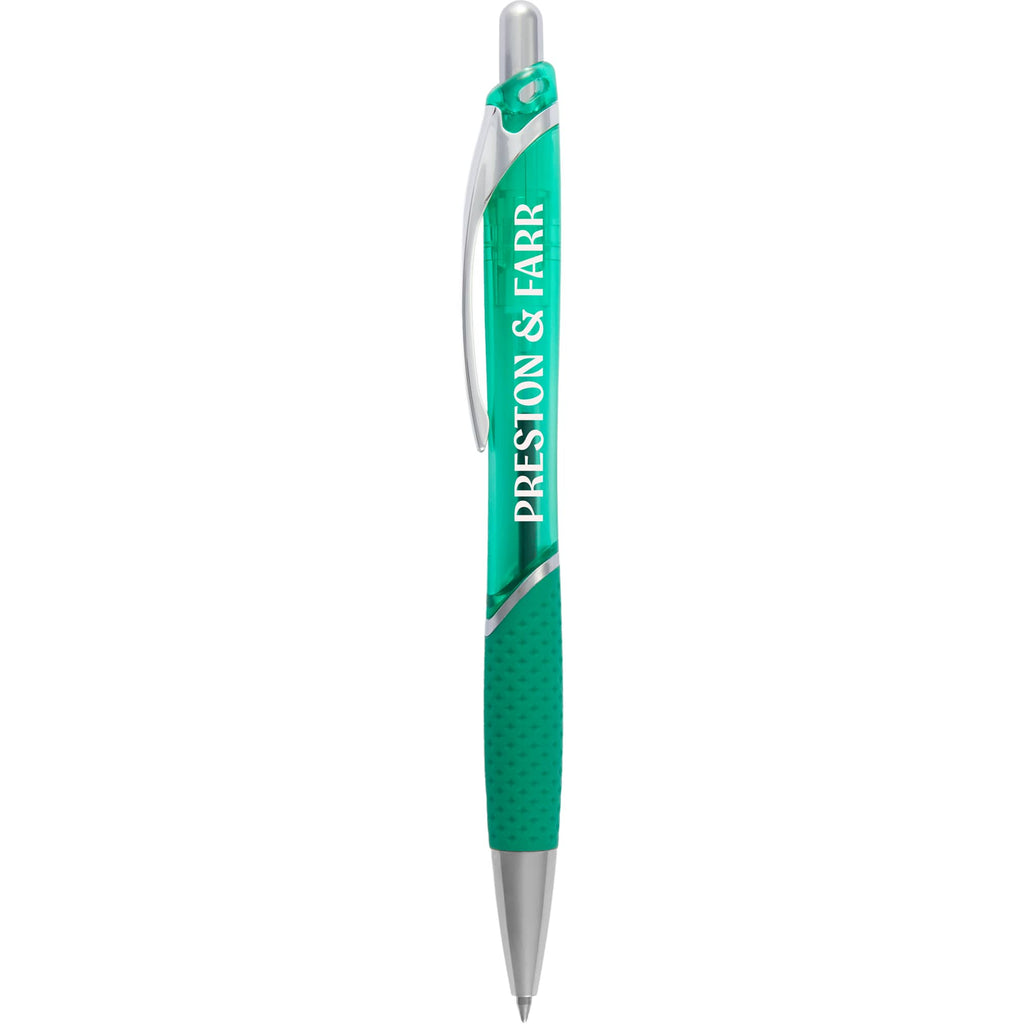 Pivot Translucent Gel Pen in Recycled Plastic Full Color - Green - Front