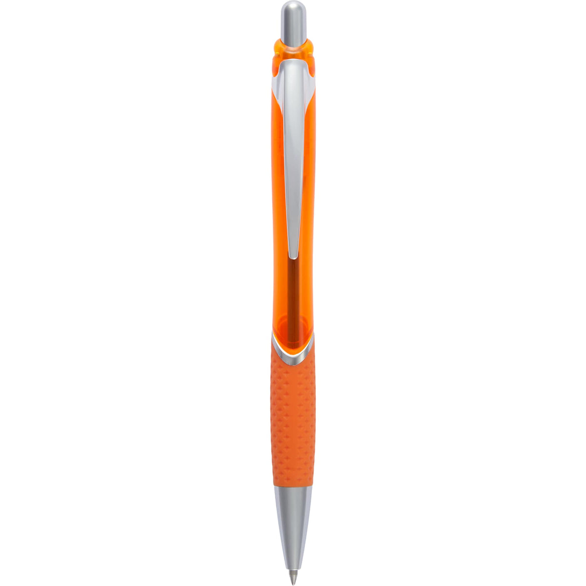 Pivot Translucent Gel Pen in Recycled Plastic Full Color - Orange - Clip