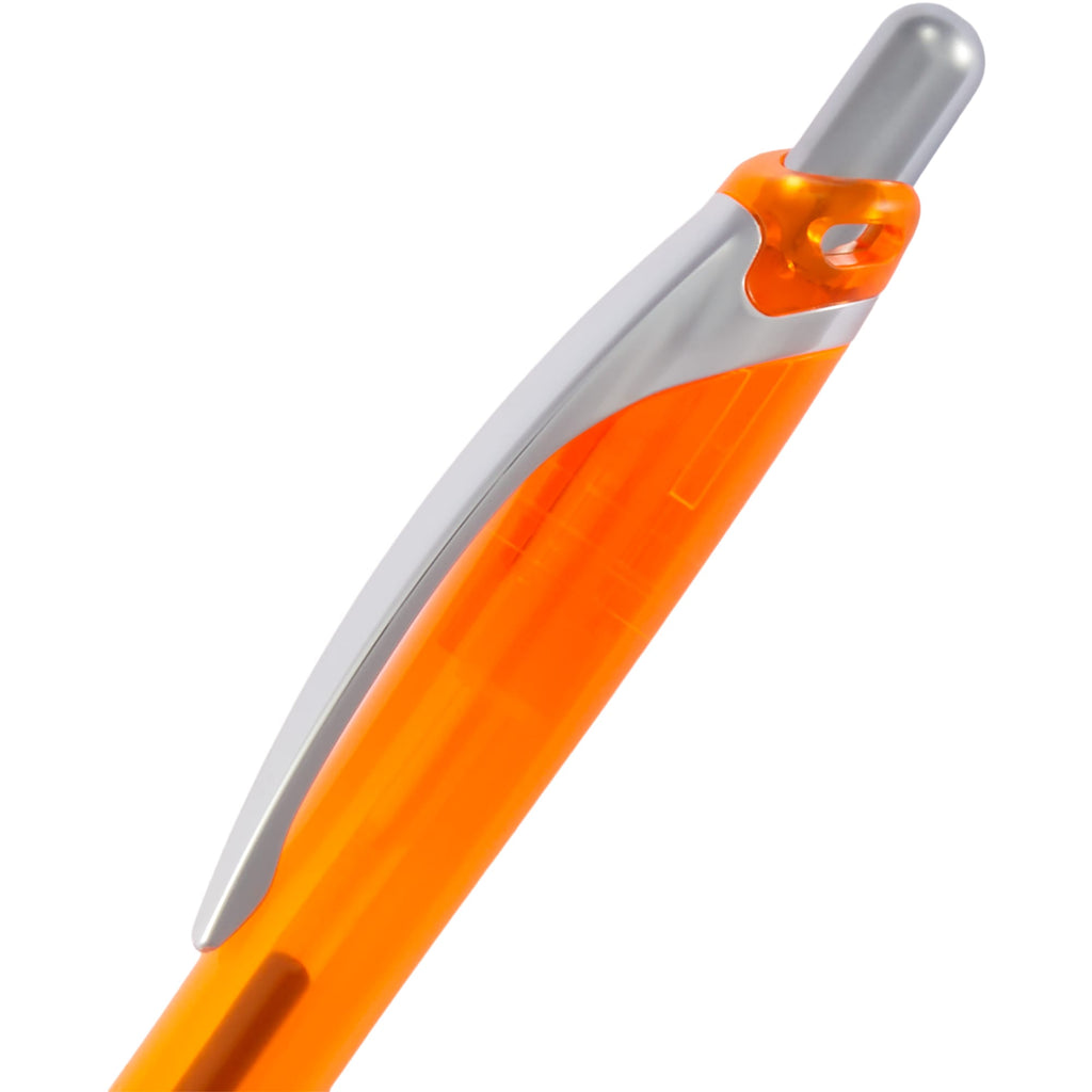 Pivot Translucent Gel Pen in Recycled Plastic Full Color - Orange - Detail