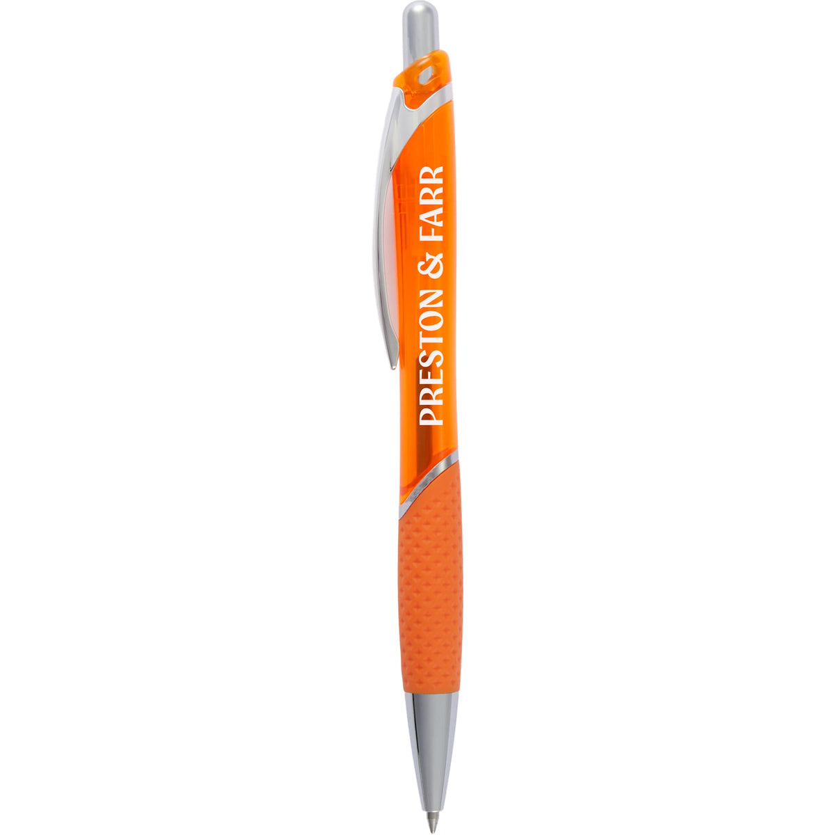 Pivot Translucent Gel Pen in Recycled Plastic Full Color - Orange - Front
