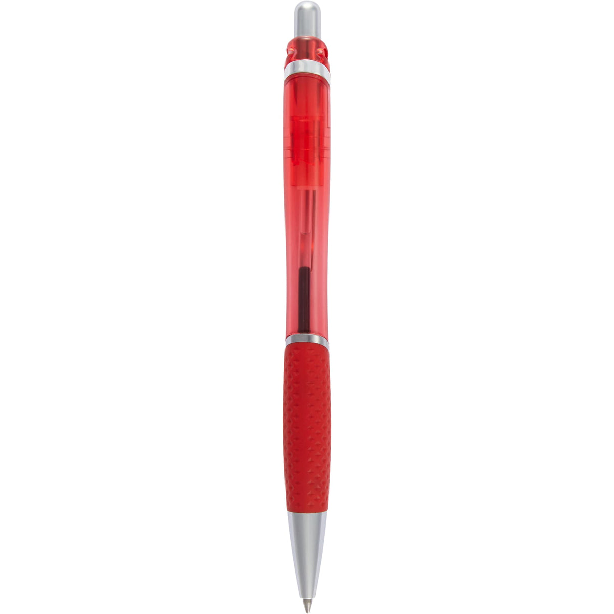 Pivot Translucent Gel Pen in Recycled Plastic Full Color - Red - Back