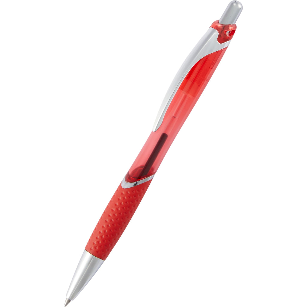 Pivot Translucent Gel Pen in Recycled Plastic Full Color - Red - Detail 3