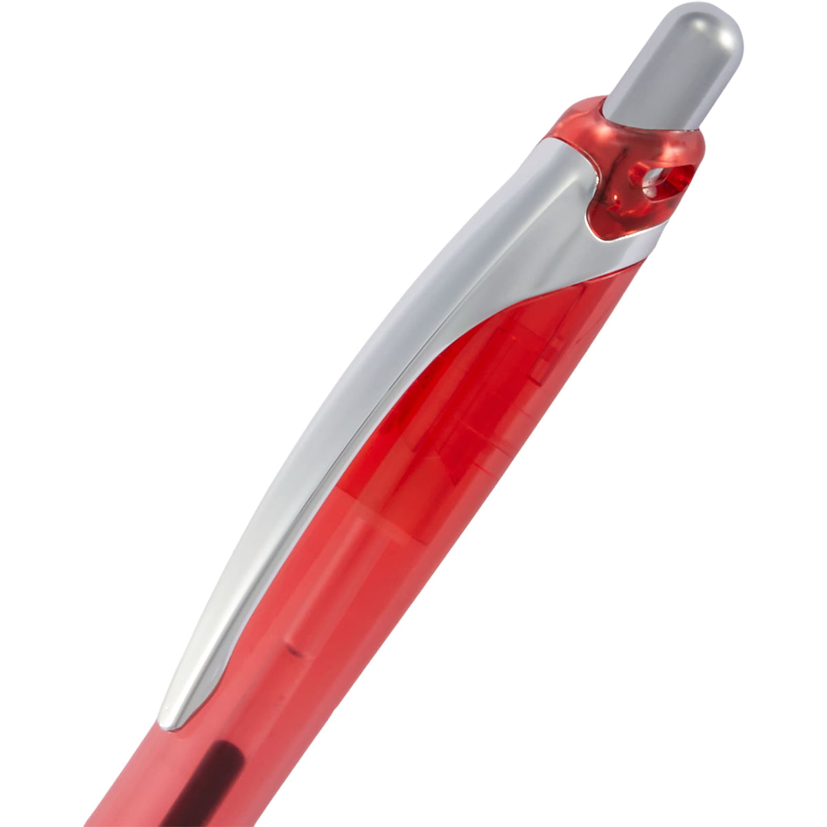 Pivot Translucent Gel Pen in Recycled Plastic Full Color - Red - Detail