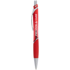 Pivot Translucent Gel Pen in Recycled Plastic Full Color - Red - Front