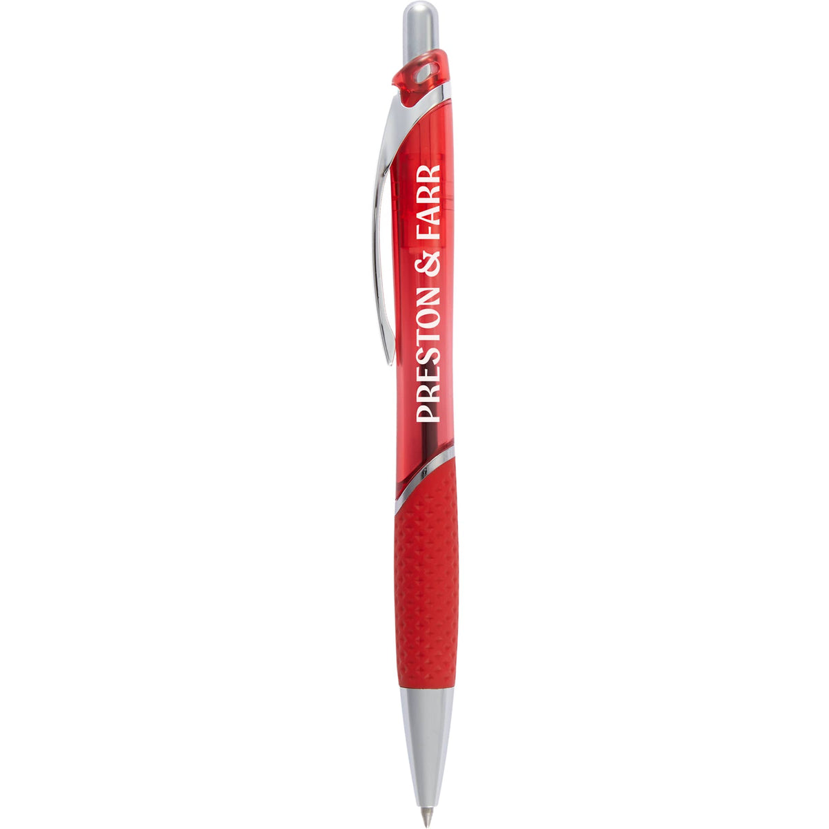 Pivot Translucent Gel Pen in Recycled Plastic Full Color - Red - Front