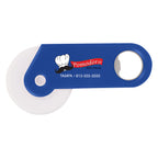 Pizza Cutter and Bottle Opener - Blue - Full Color