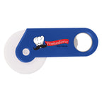 Pizza Cutter and Bottle Opener - Blue - Full Color