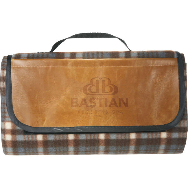 Plaid Fleece Picnic Blanket with Foam Padding, 48 x 54 Inches Debossing