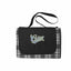 Plaid Picnic Blanket with Waterproof Back, Extra Large Transfer - Black - Front