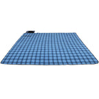 Plaid Picnic Blanket with Waterproof Back, Extra Large Transfer - Blue - Photo