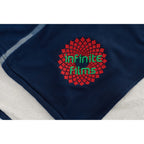 Plaid Polar Fleece and Sherpa Blanket, 50 x 60 Inches Embroidery - Blue - Detail