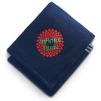 Plaid Polar Fleece and Sherpa Blanket, 50 x 60 Inches Embroidery - Blue - Front 3