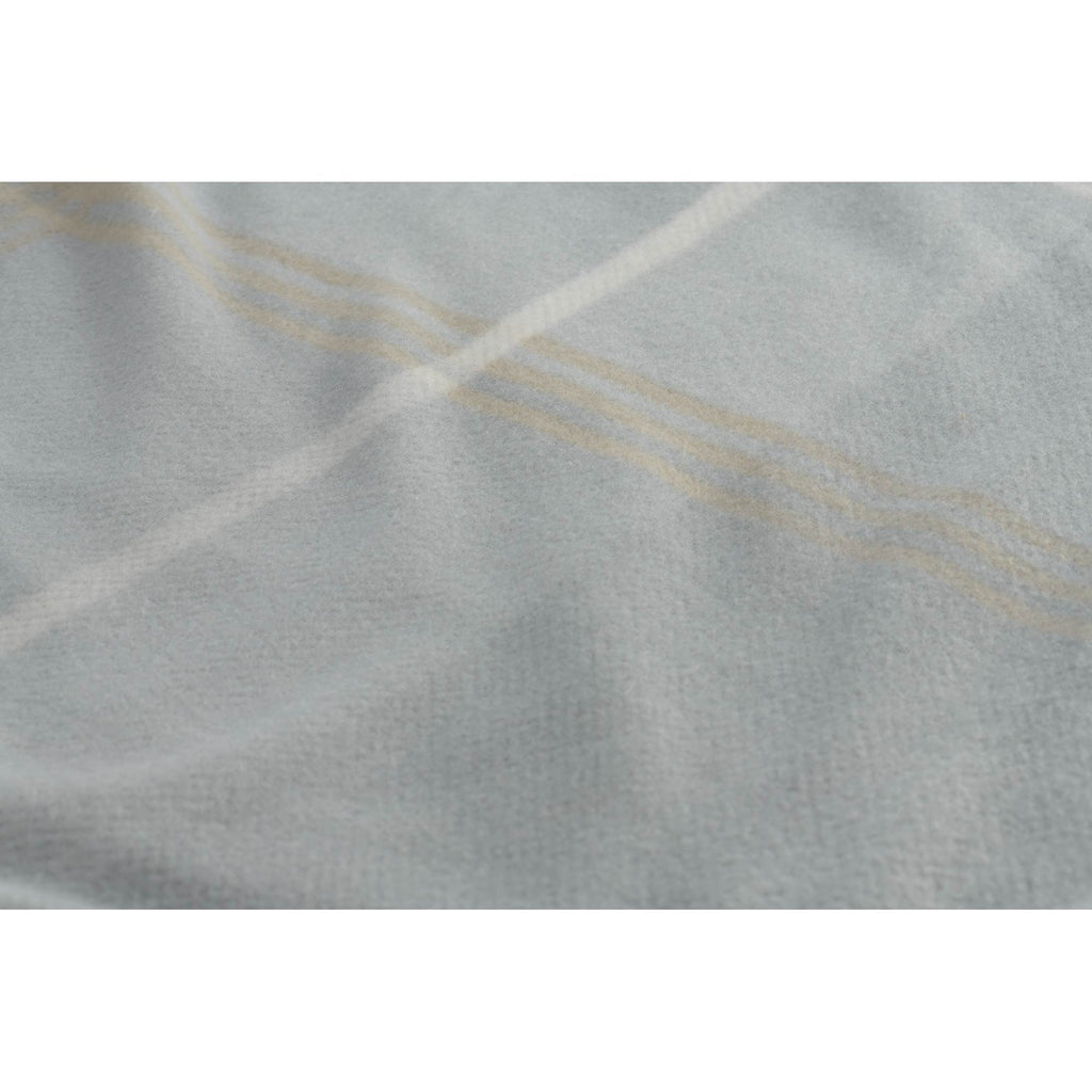 Plaid Polar Fleece and Sherpa Blanket, 50 x 60 Inches Embroidery - Gray - Detail