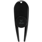 Plastic Divot Repair Tool with Ball Marker - Black - Front