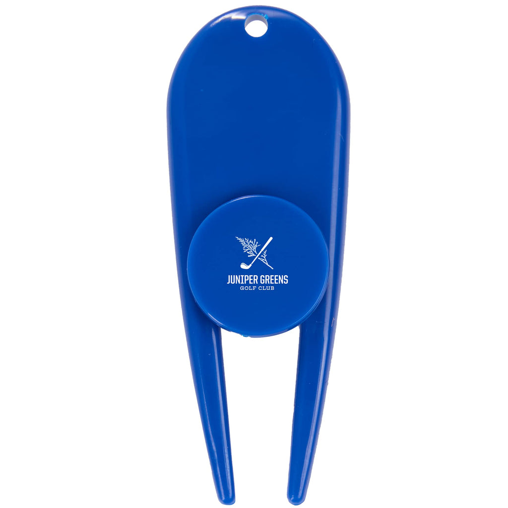 Plastic Divot Repair Tool with Ball Marker - Royal - Front