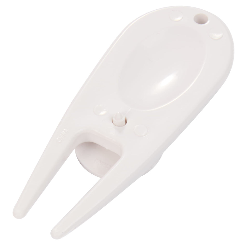 Plastic Divot Repair Tool with Ball Marker - White - Back