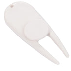 Plastic Divot Repair Tool with Ball Marker - White - Right Angle