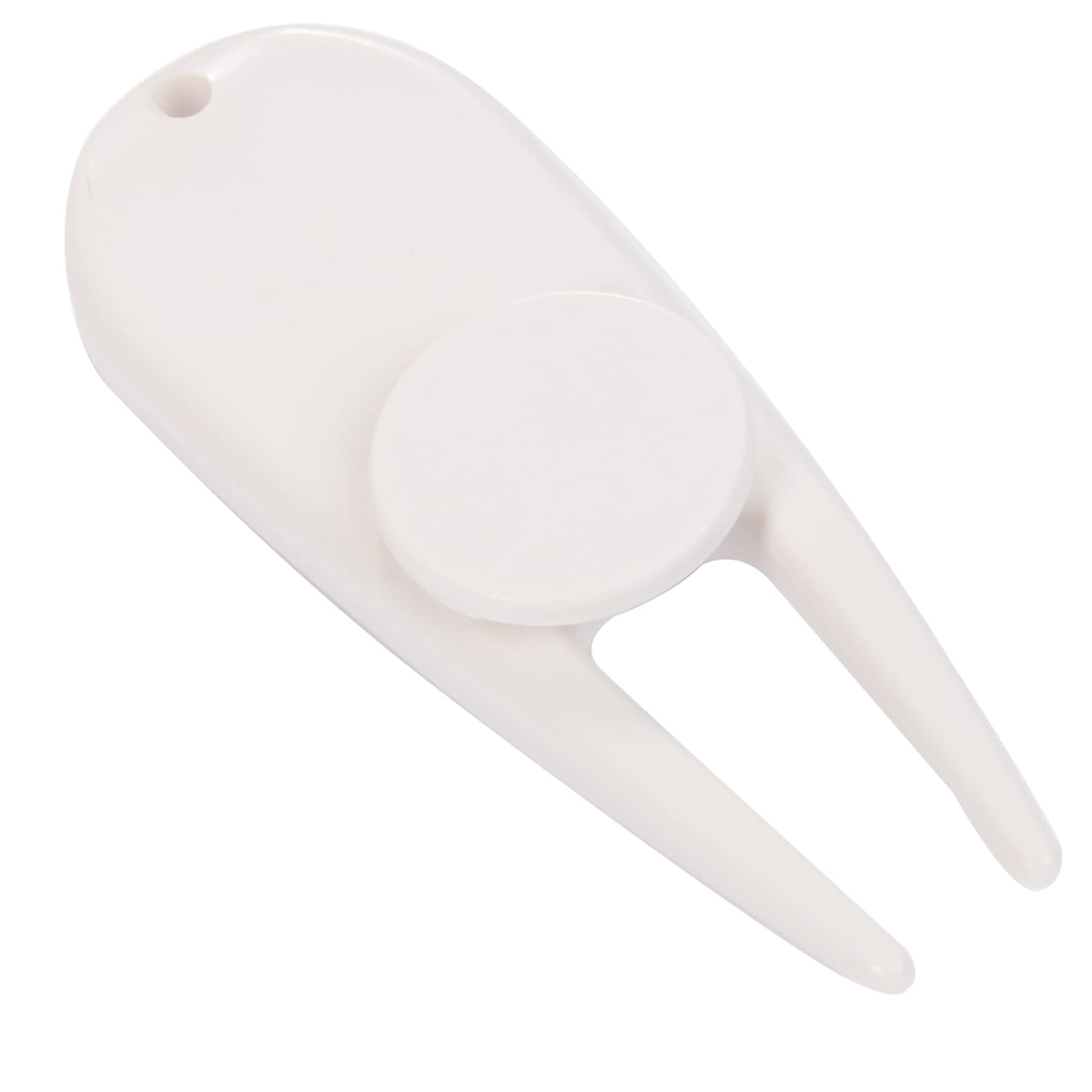 Plastic Divot Repair Tool with Ball Marker - White - Right Angle