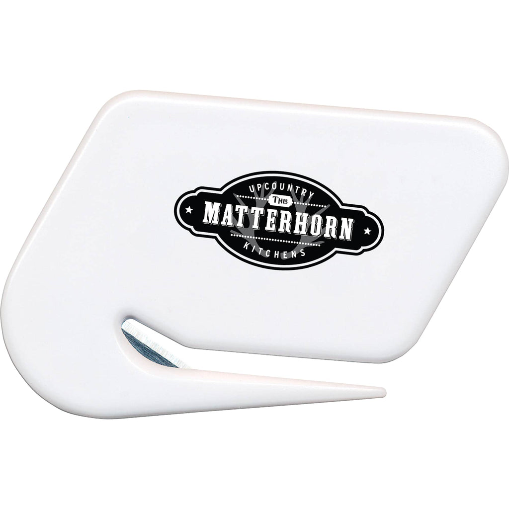 Plastic Letter Opener with Steel Blade Full Color - White - Photo