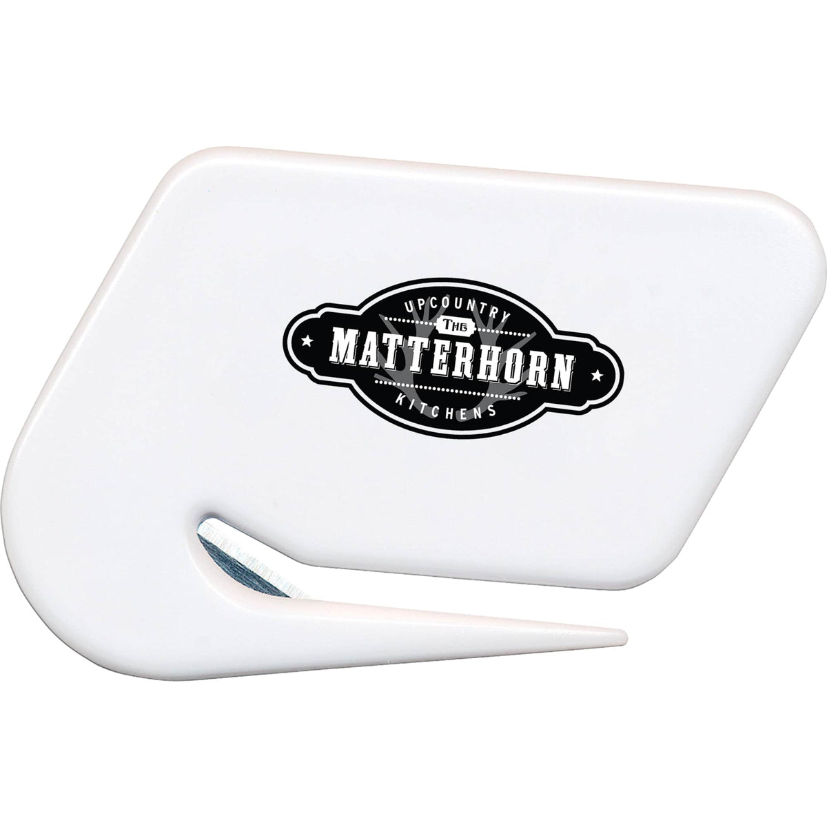 Plastic Letter Opener with Steel Blade Full Color - White - Photo