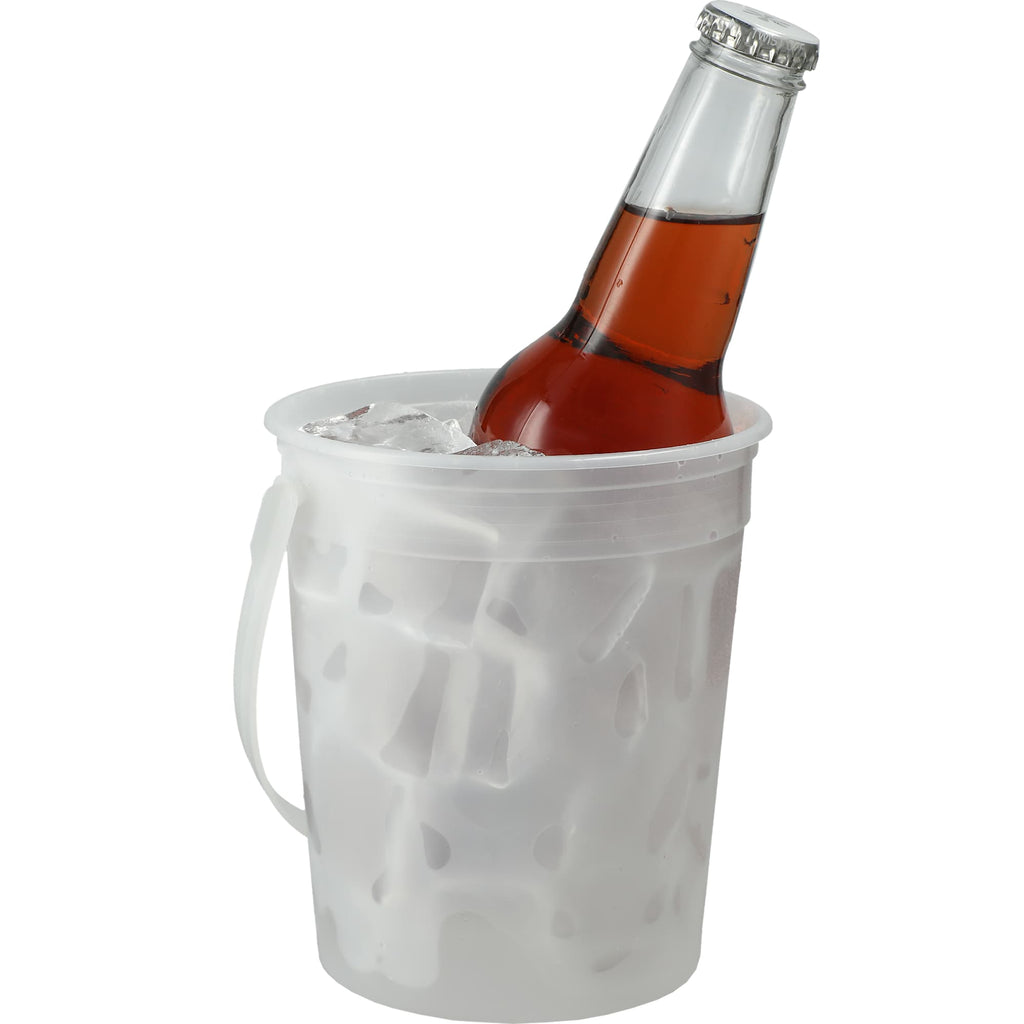 Plastic Pail with Handle, 32 oz - Clear - Right Angle 2