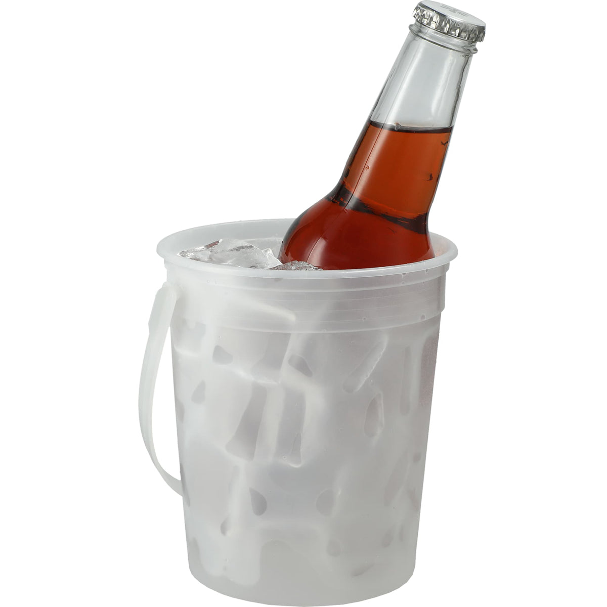 Plastic Pail with Handle, 32 oz - Clear - Right Angle 2