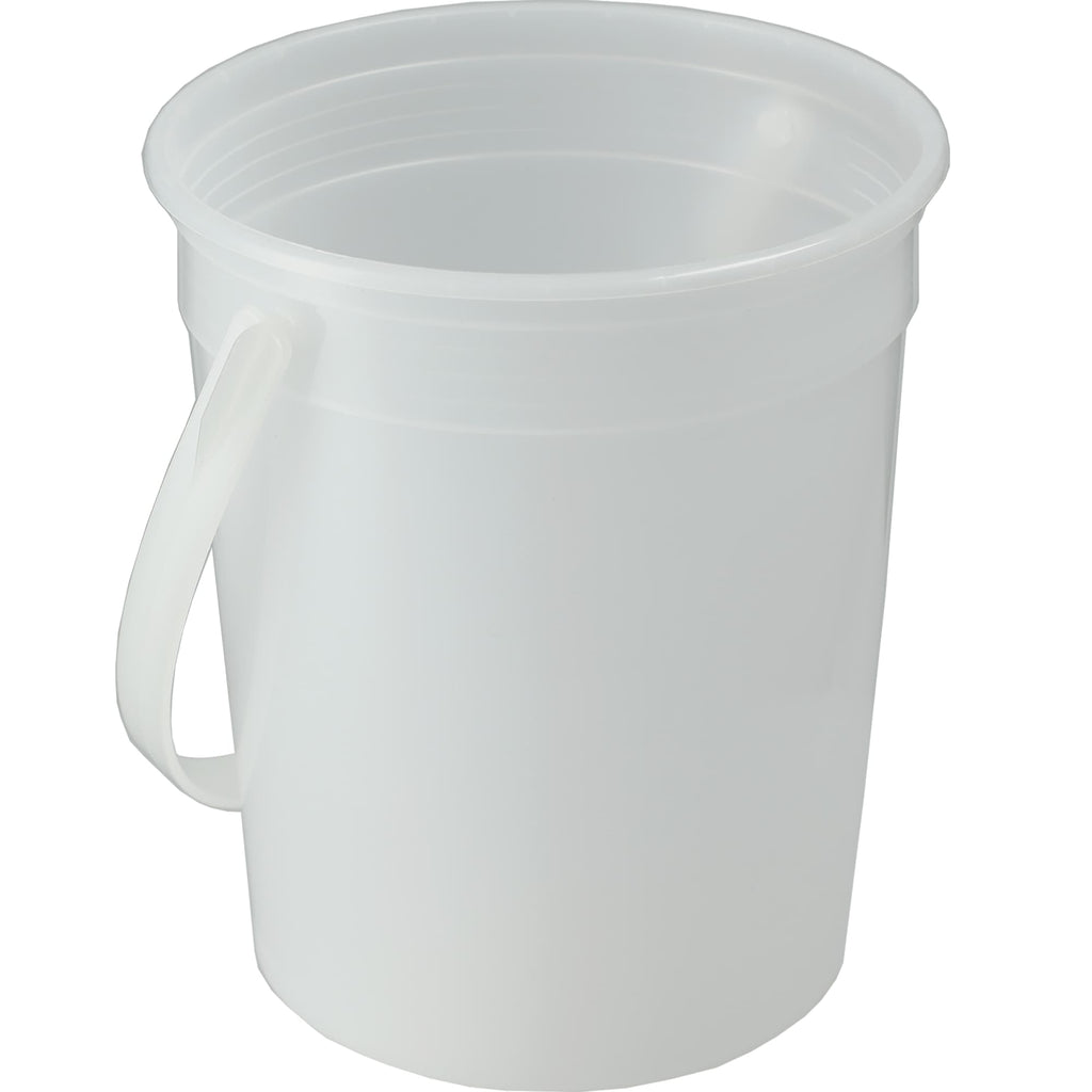 Plastic Pail with Handle, 32 oz - Clear - Right Angle 3