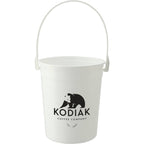 Plastic Pail with Handle, 32 oz - White - Front