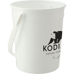 Plastic Pail with Handle, 32 oz - White - Right Angle