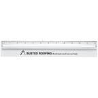 Plastic Ruler with Magnifying Glass, 12 Inch - Clear - Pad Print