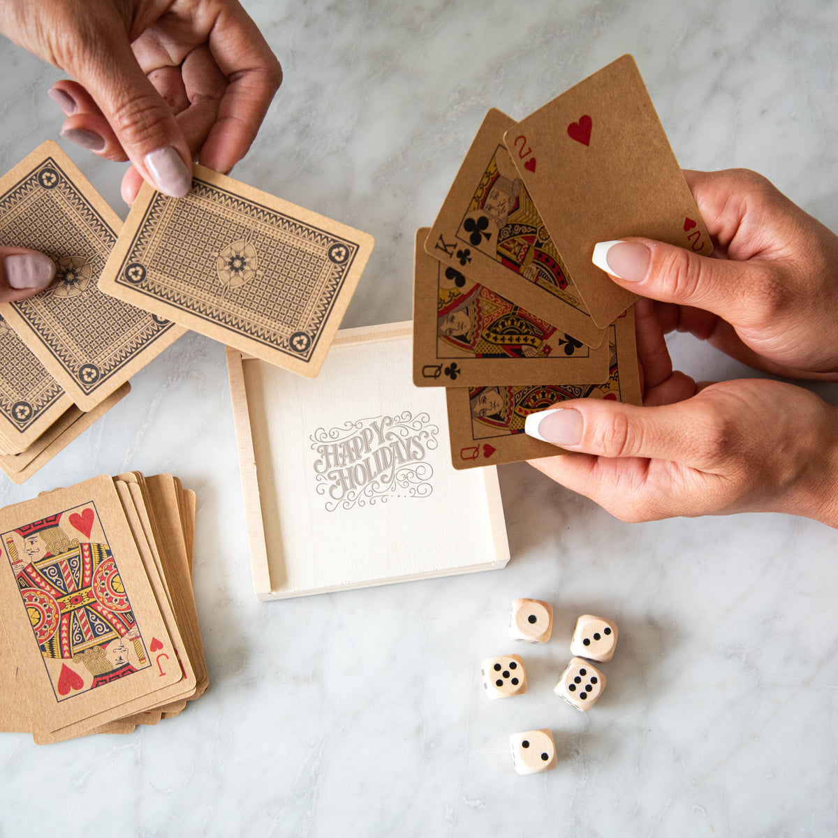 Playing Card and Dice Set - Natural - Lifestyle_Laser2
