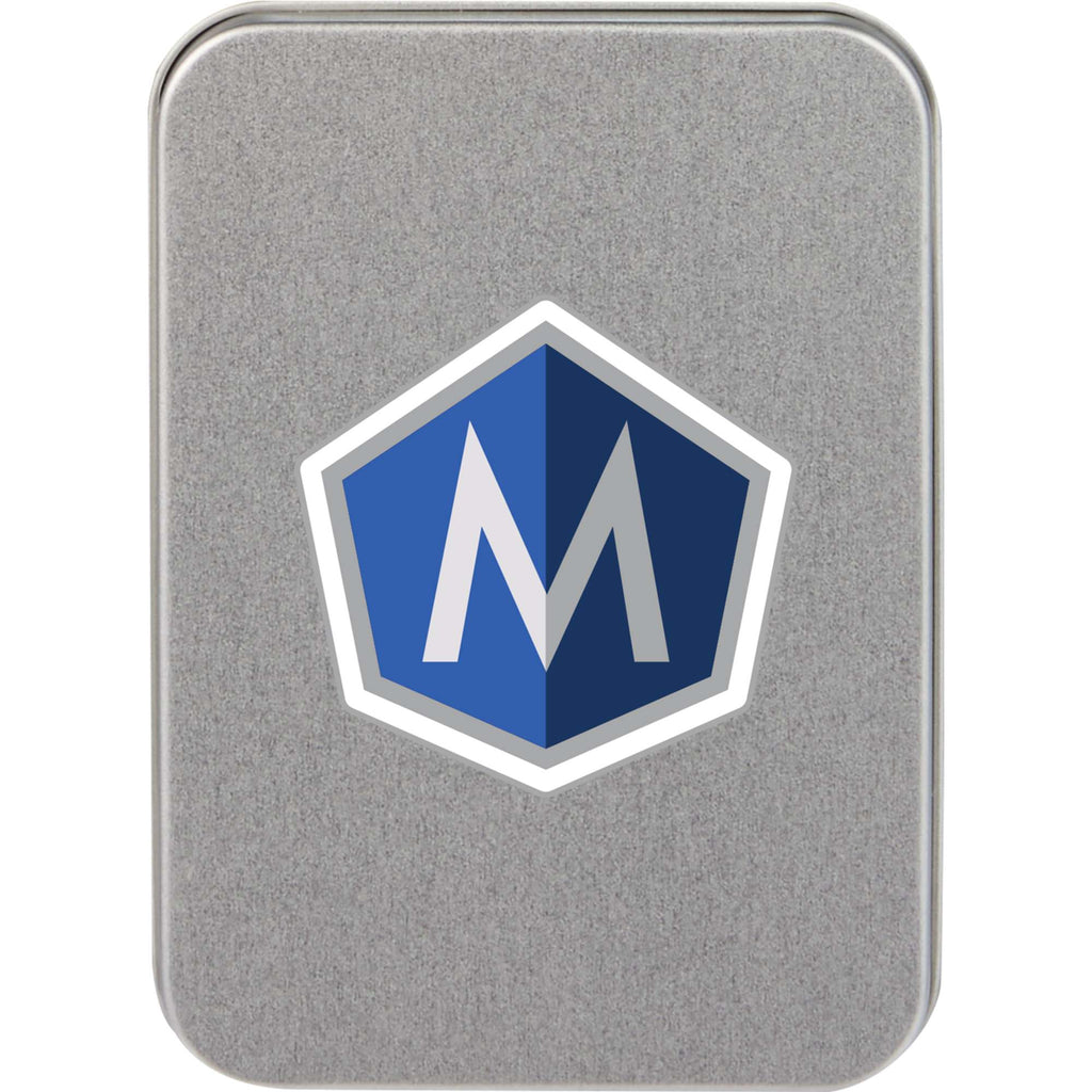 Playing Cards and Dice Set in a Tin Full Color - Silver - Front