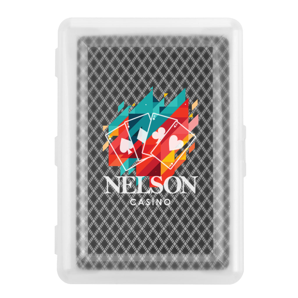 Playing Cards in a Case - Black - Full Color