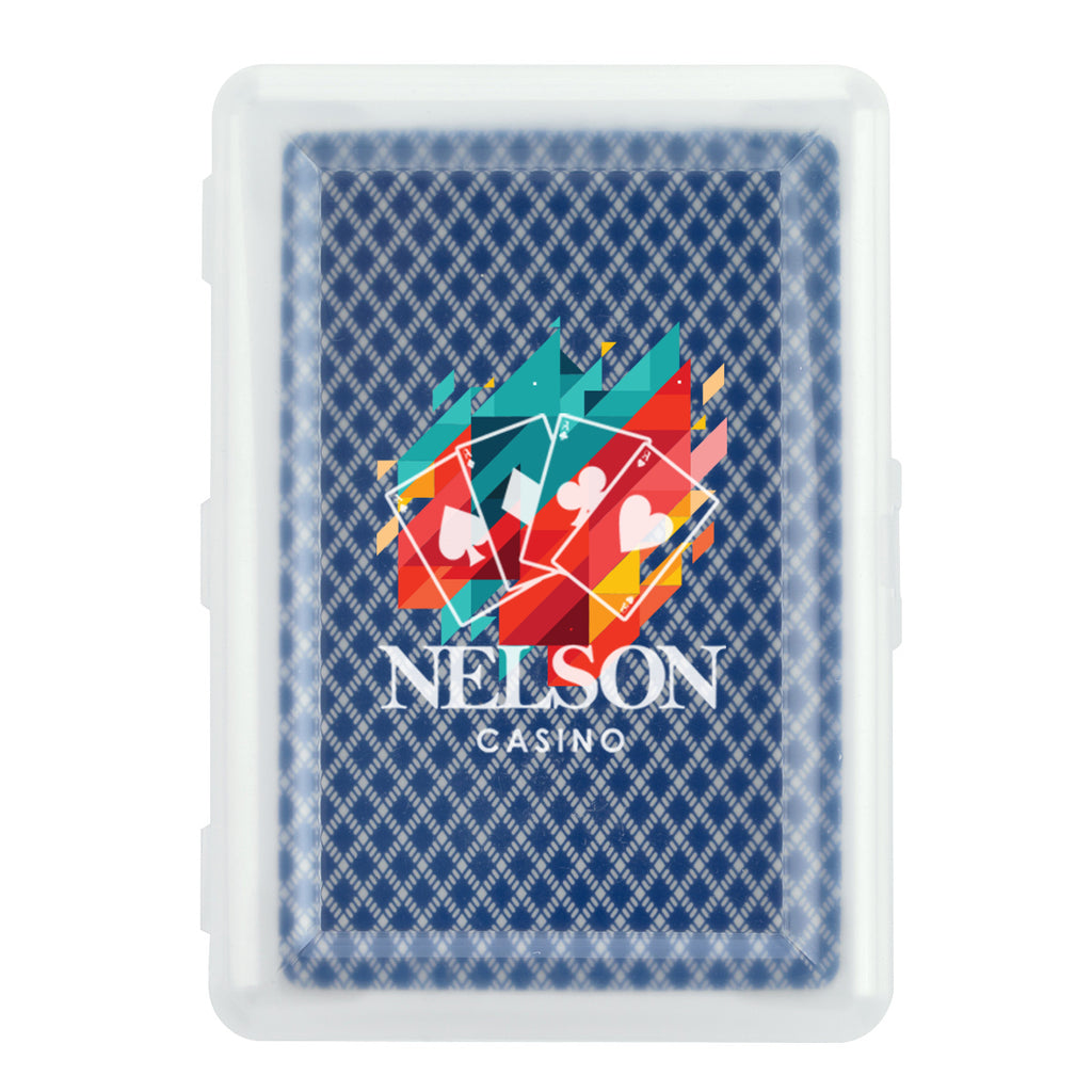 Playing Cards in a Case - Blue - Full Color
