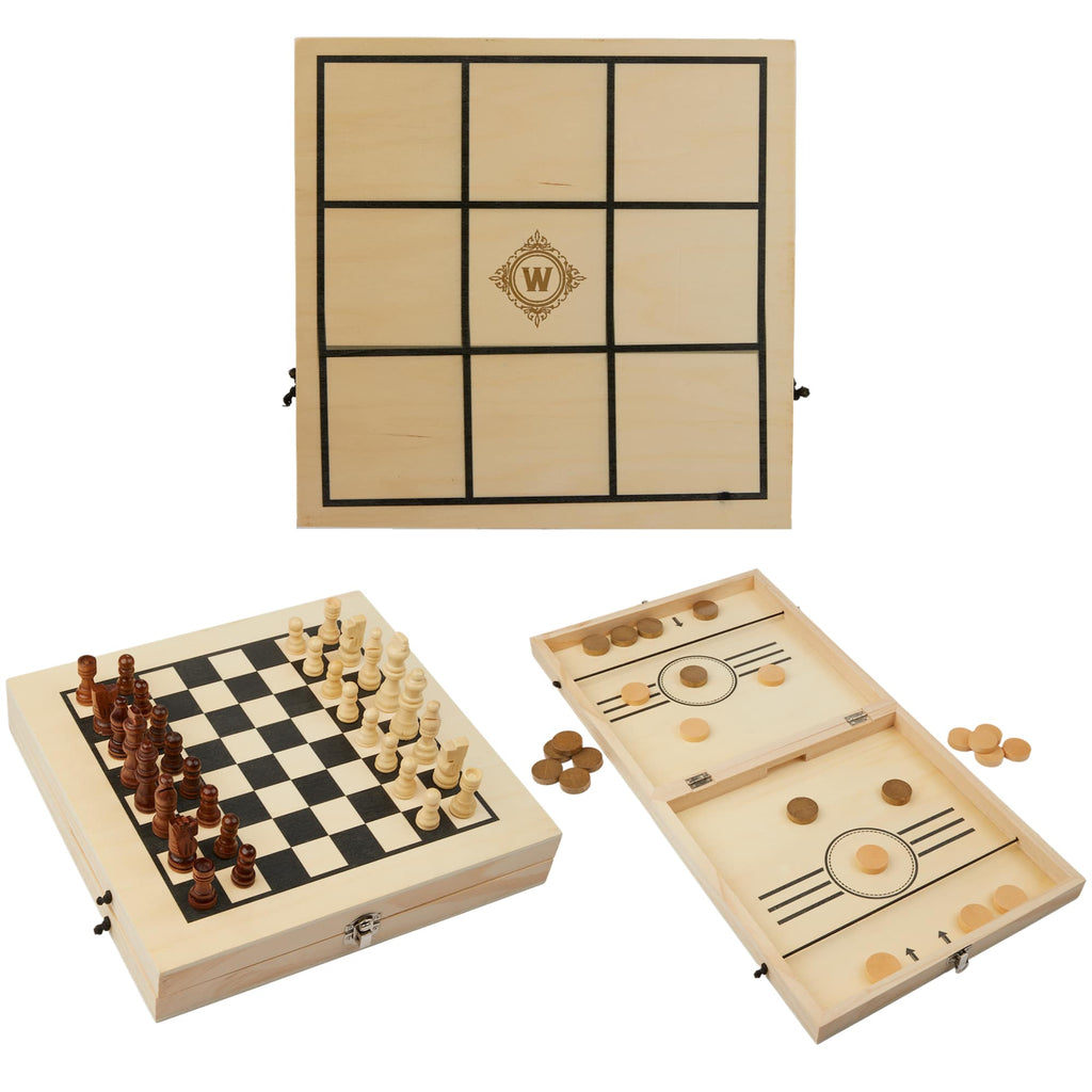 Playstyle Wooden Game Set, 4 in 1 Full Color - Natural - Default