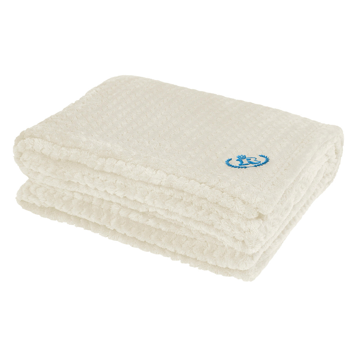Plush Blanket, Cozy - Cream - Embroidery