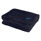 Plush Blanket, Cozy - Navy - Embroidery