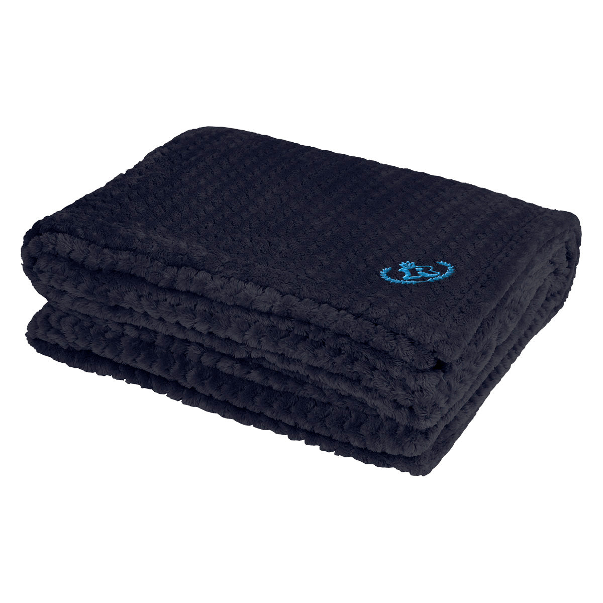 Plush Blanket, Cozy - Navy - Embroidery