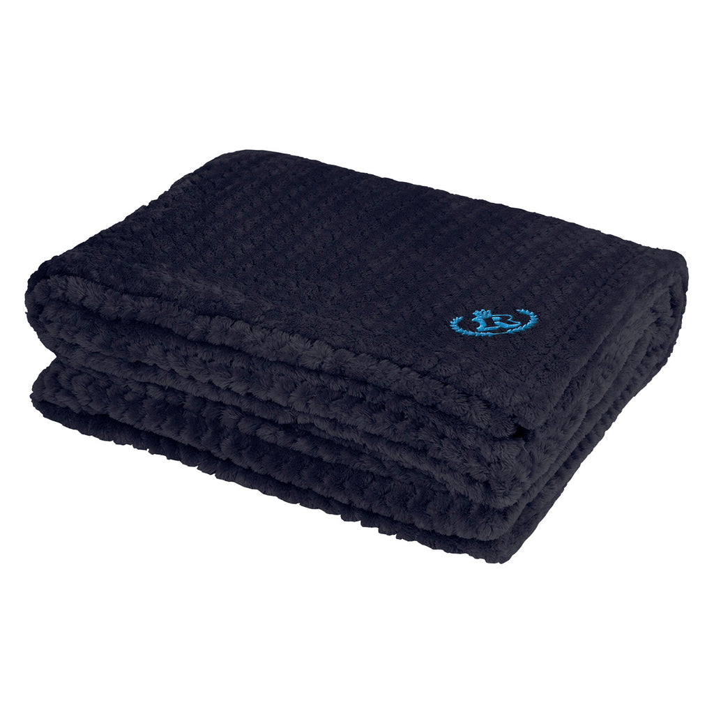 Plush Blanket, Cozy - Navy - Embroidery