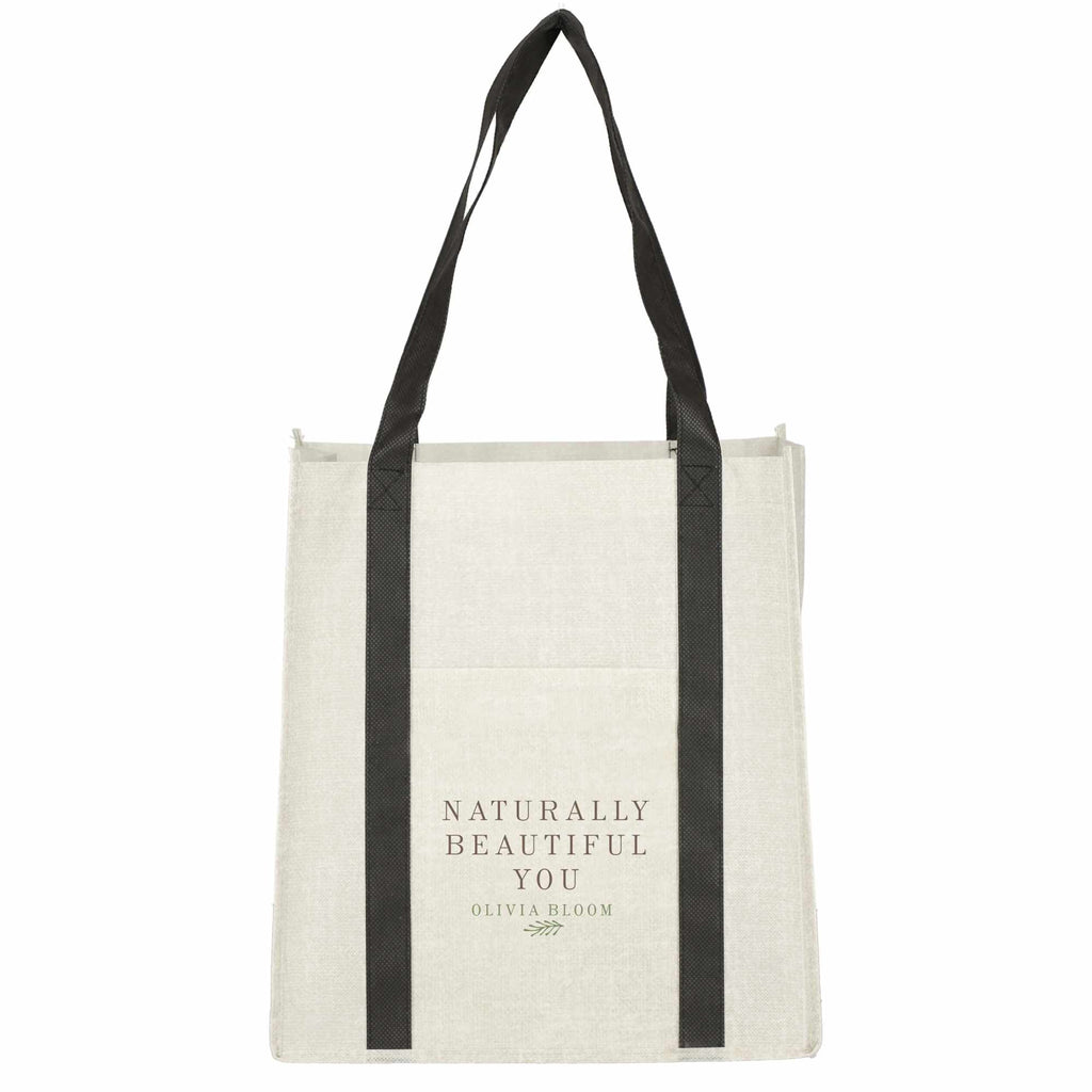 Pluto Recycled Grocery Tote, Small - Black - Front