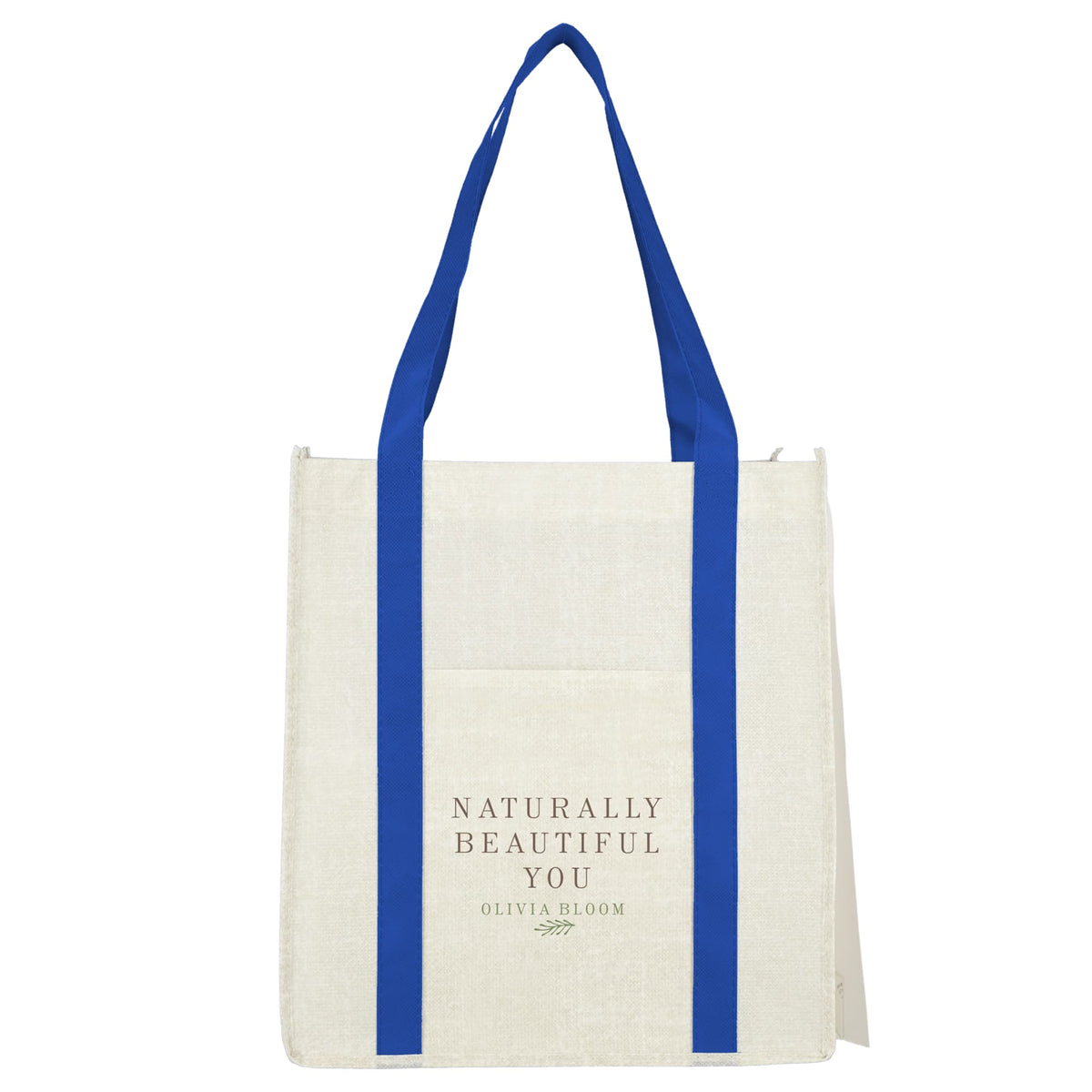 Pluto Recycled Grocery Tote, Small Full Color - Royal - Front