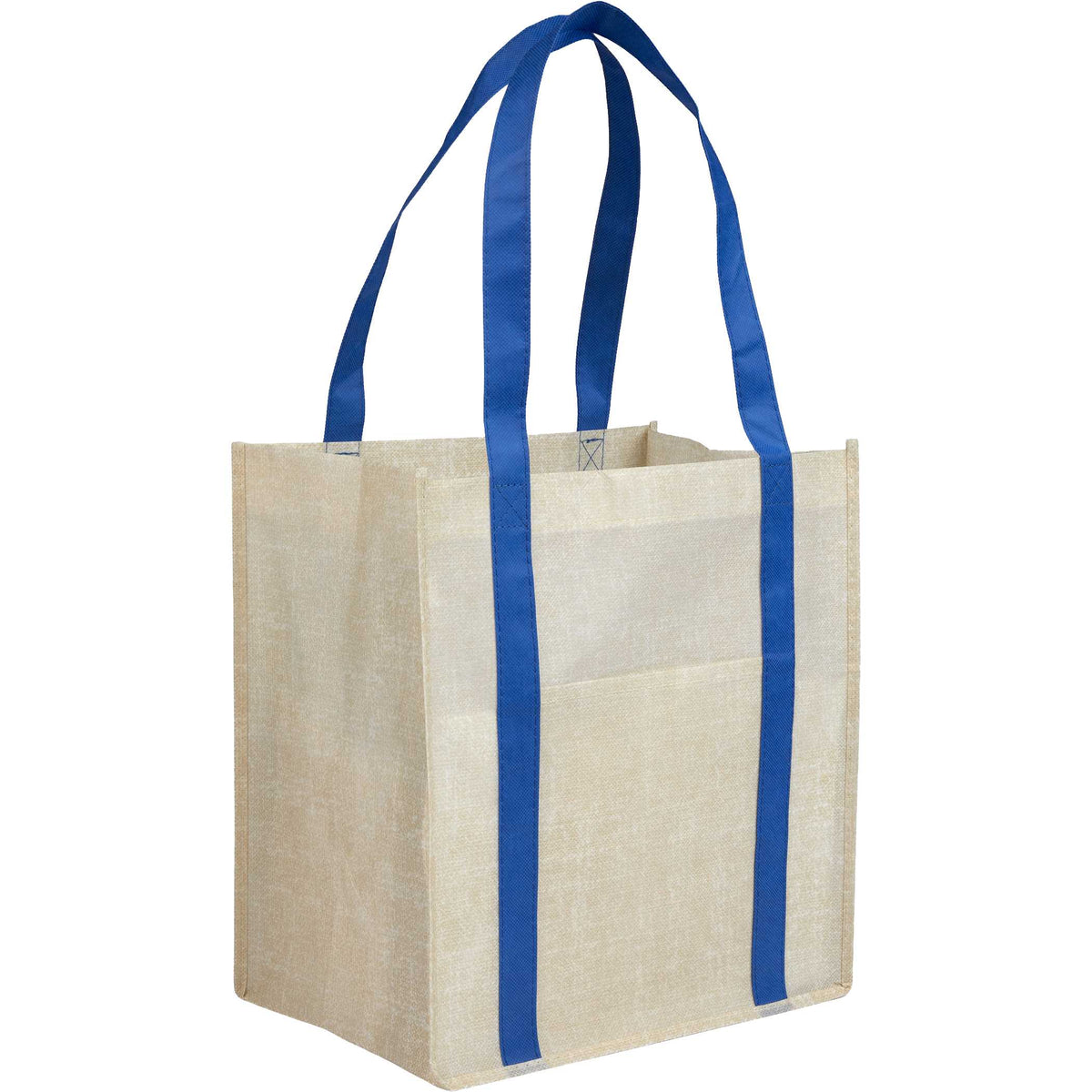 Pluto Recycled Grocery Tote, Small Full Color - Royal - Right Angle