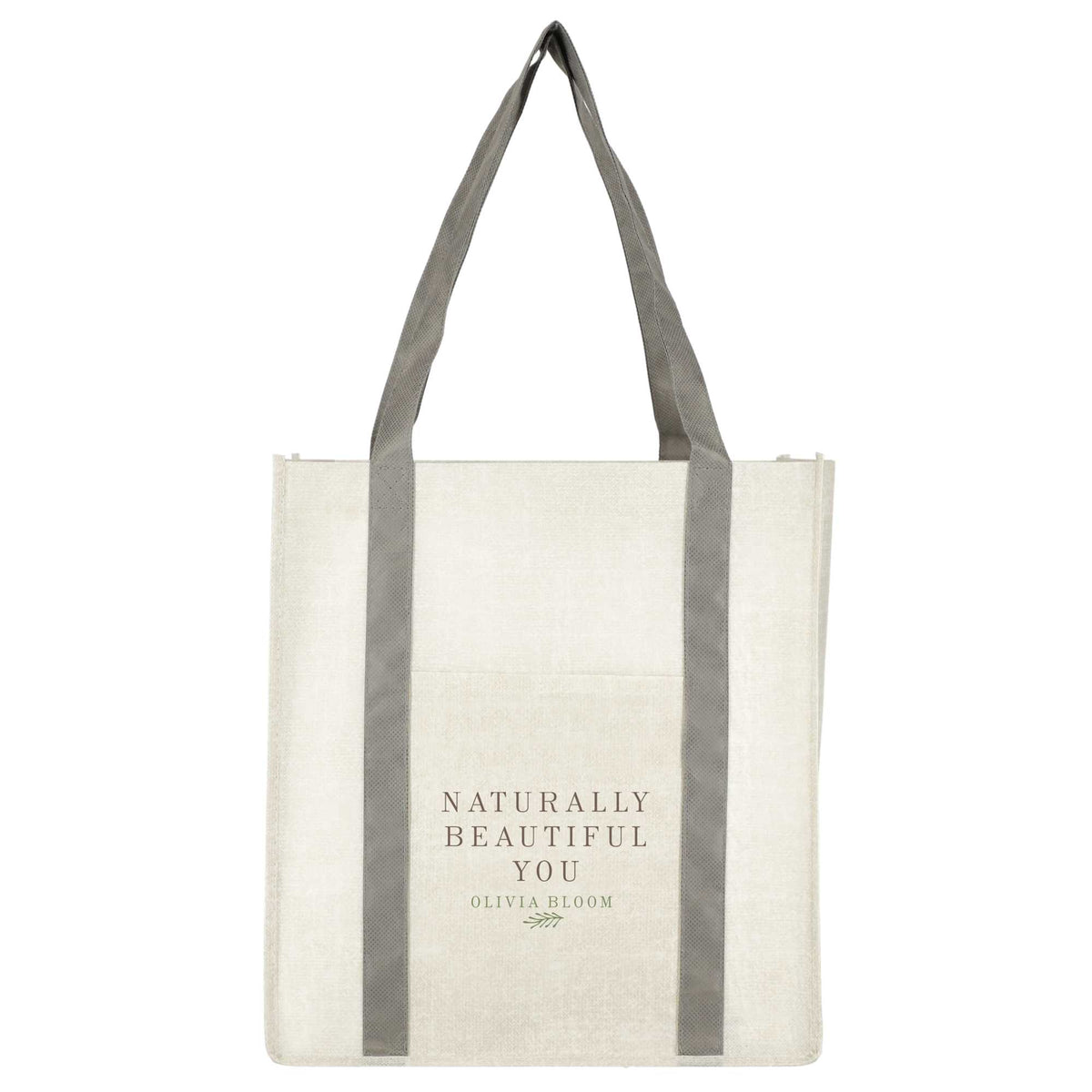 Pluto Recycled Grocery Tote, Small - Gray - Front