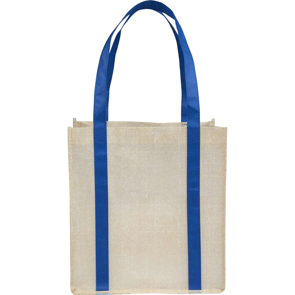 Pluto Recycled Grocery Tote, Small - Royal - Back