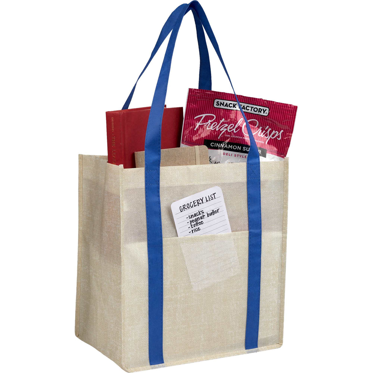 Pluto Recycled Grocery Tote, Small - Royal - Propped