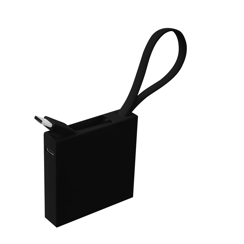 Pocket Size Power Bank in Recycled ABS - Black - Angle