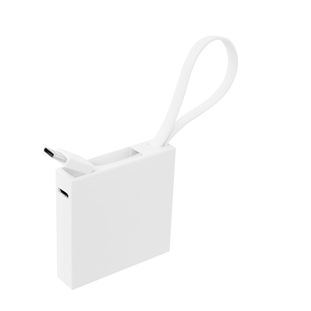 Pocket Size Power Bank in Recycled ABS - White - Angle