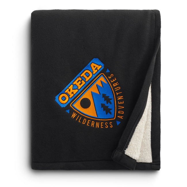 Polar Fleece and Sherpa Blanket, 60 x 50 Inches Embroidery