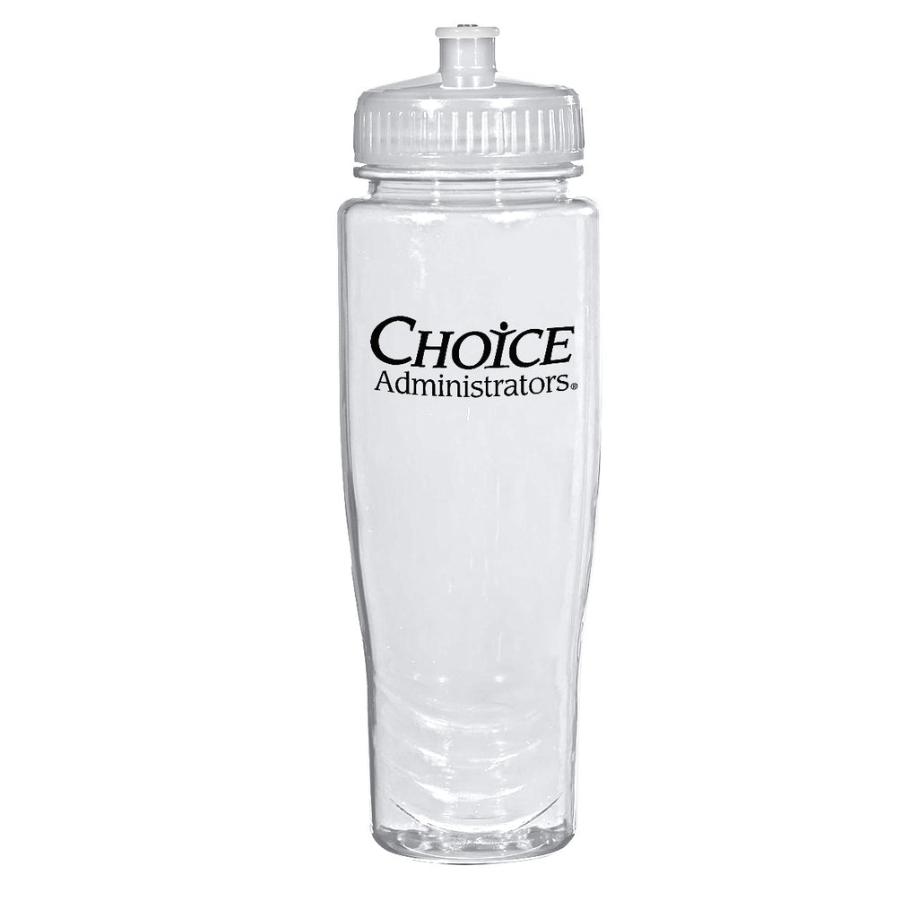 Poly-Clean Plastic Bottle, 28 oz - Clear - Silk Screen