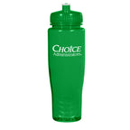 Poly-Clean Plastic Bottle, 28 oz - Green - Silk Screen